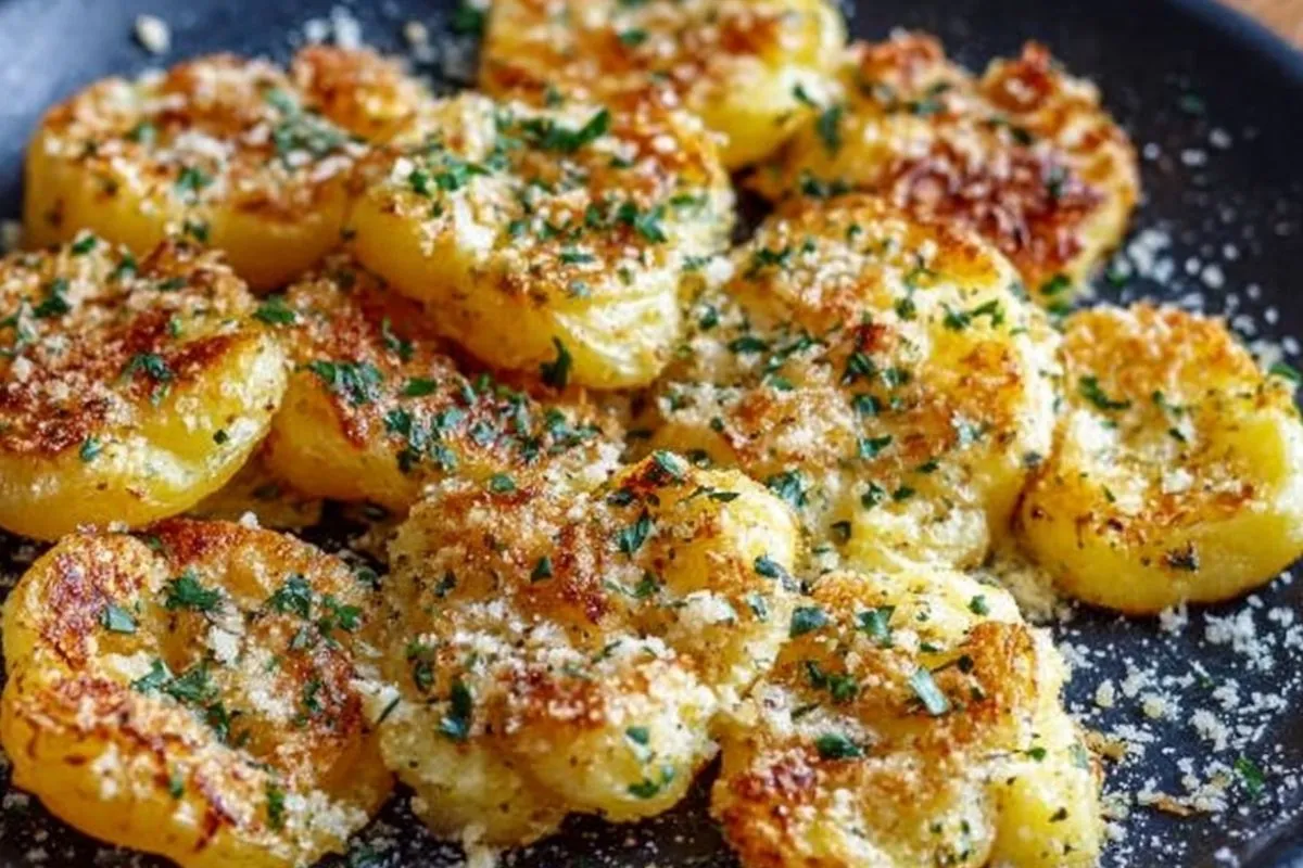 knusprige-knoblauchbutter-parmesan-zerdruckte-kartoffeln